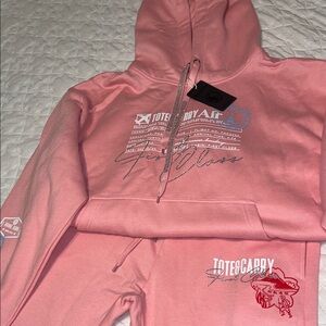 Tote&Carry Pink Women's Boot Cut Pants & Hoodie Set